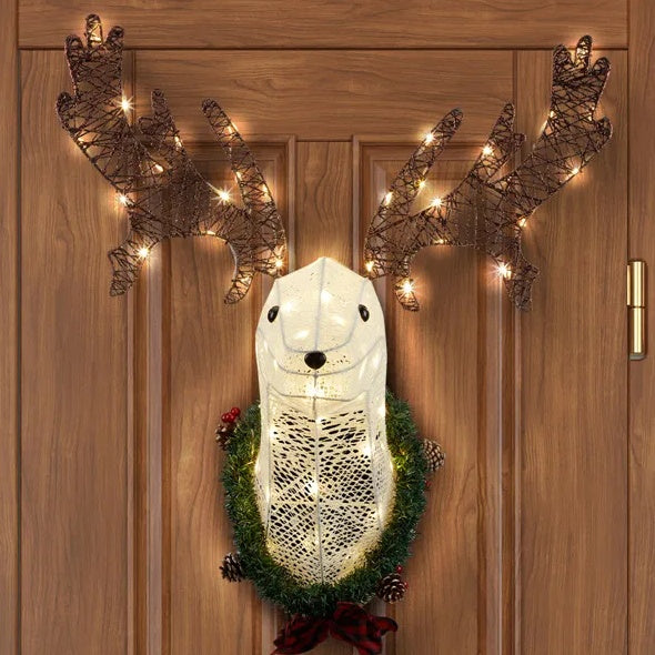 Lighted Christmas Wall Décor Reindeer Head