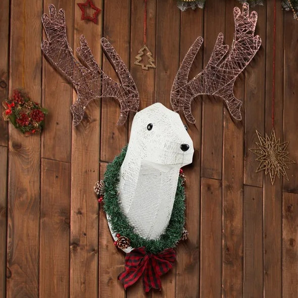 Lighted Christmas Wall Décor Reindeer Head