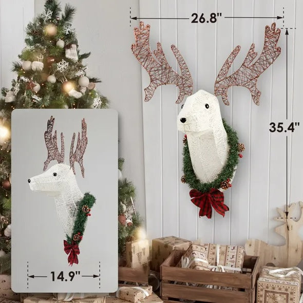 Lighted Christmas Wall Décor Reindeer Head