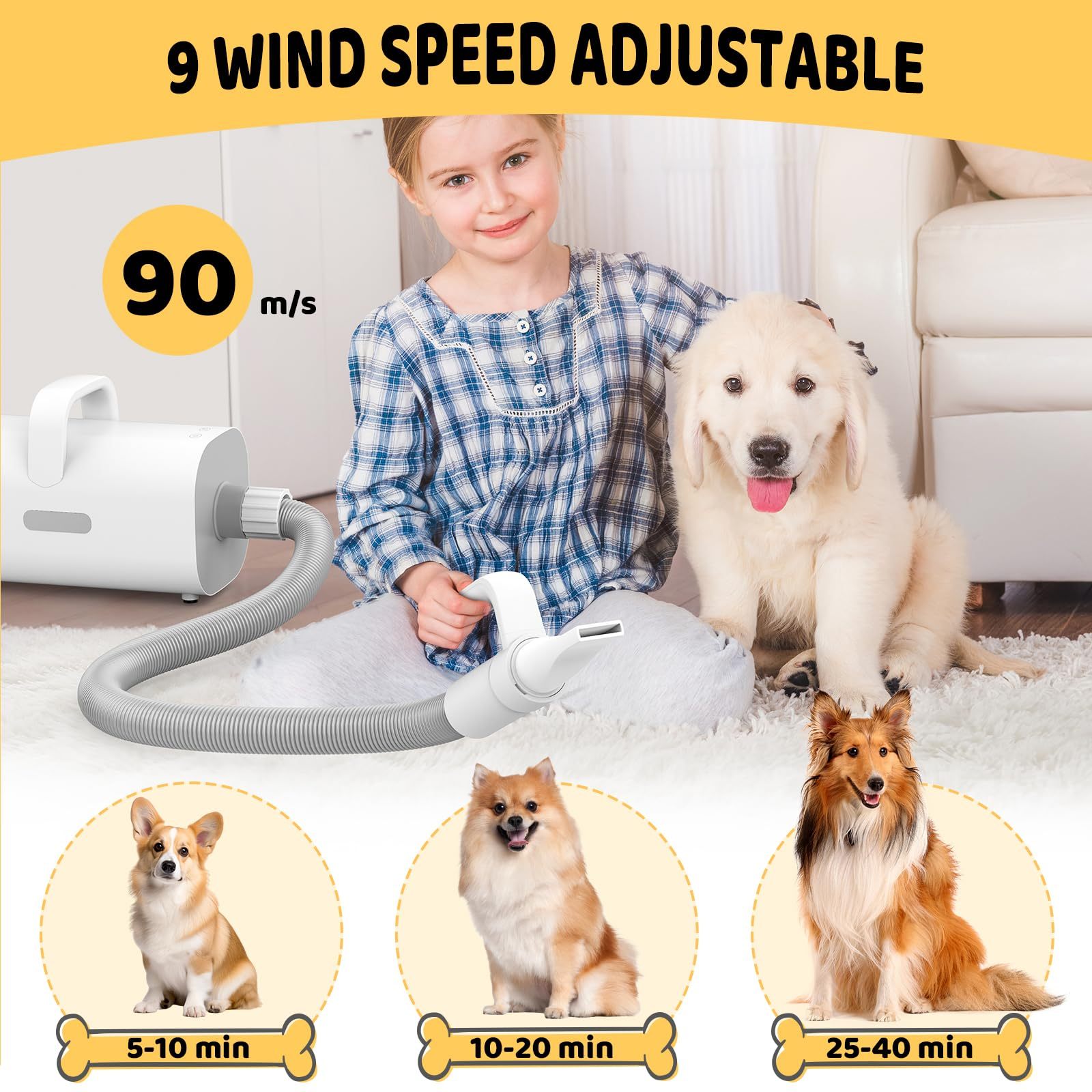 4-in-1 Smart Handle,Pet Hair Dryer