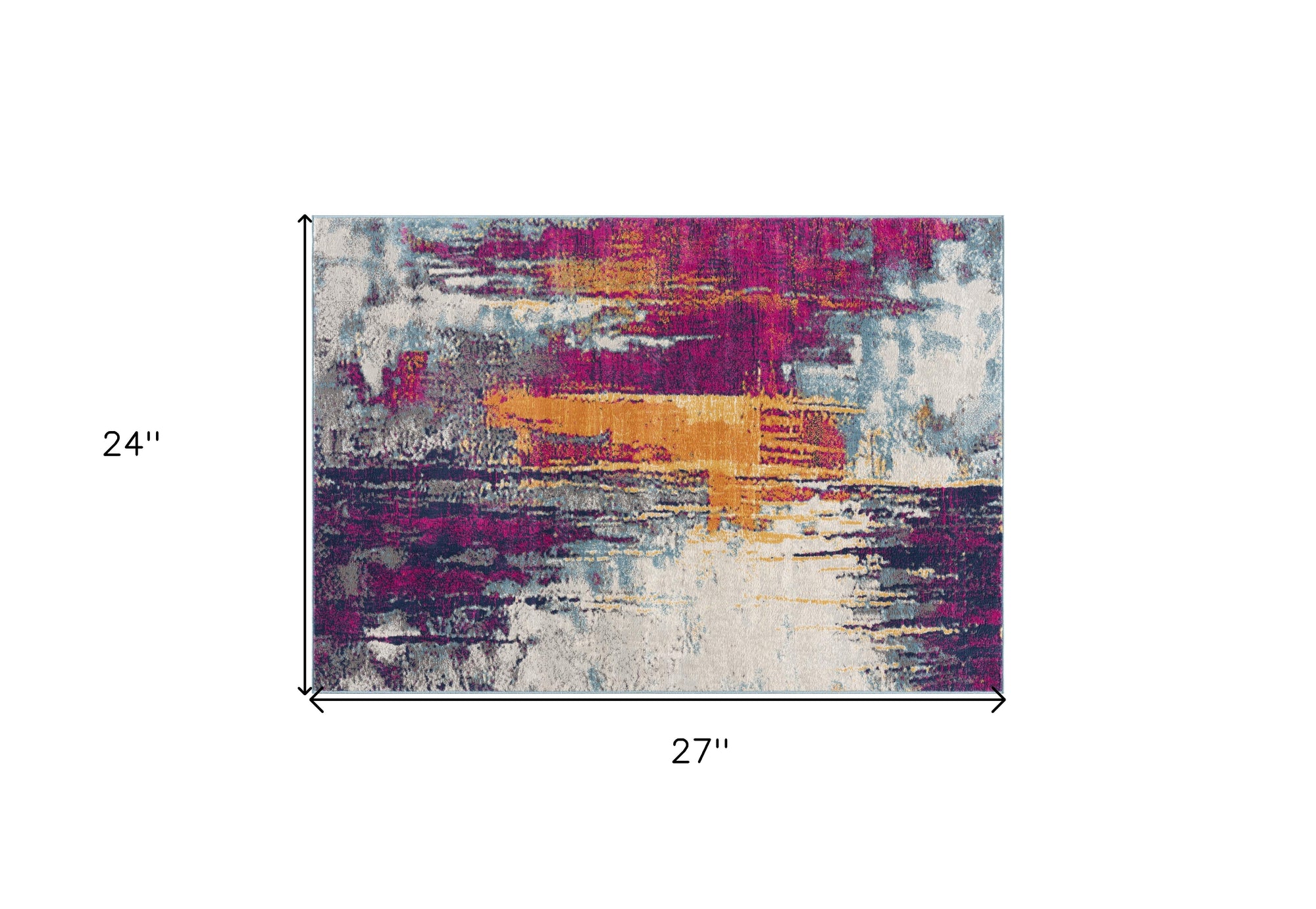 2' X 2' Pink Blue And Orange Abstract Square Rug-2