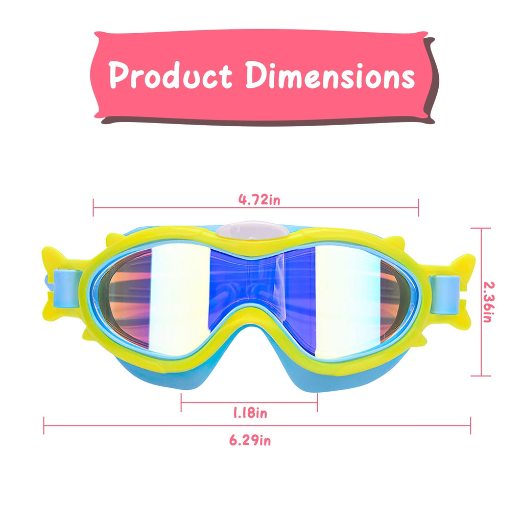 Kids Swim Goggles With Ear Plugs UV Protection Anti-Fog Leak Proof Wide View