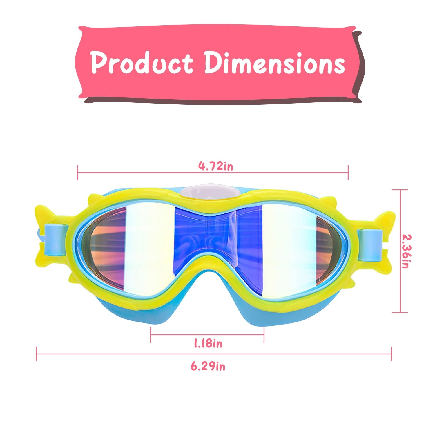 Kids Swim Goggles With Ear Plugs UV Protection Anti-Fog Leak Proof Wide View