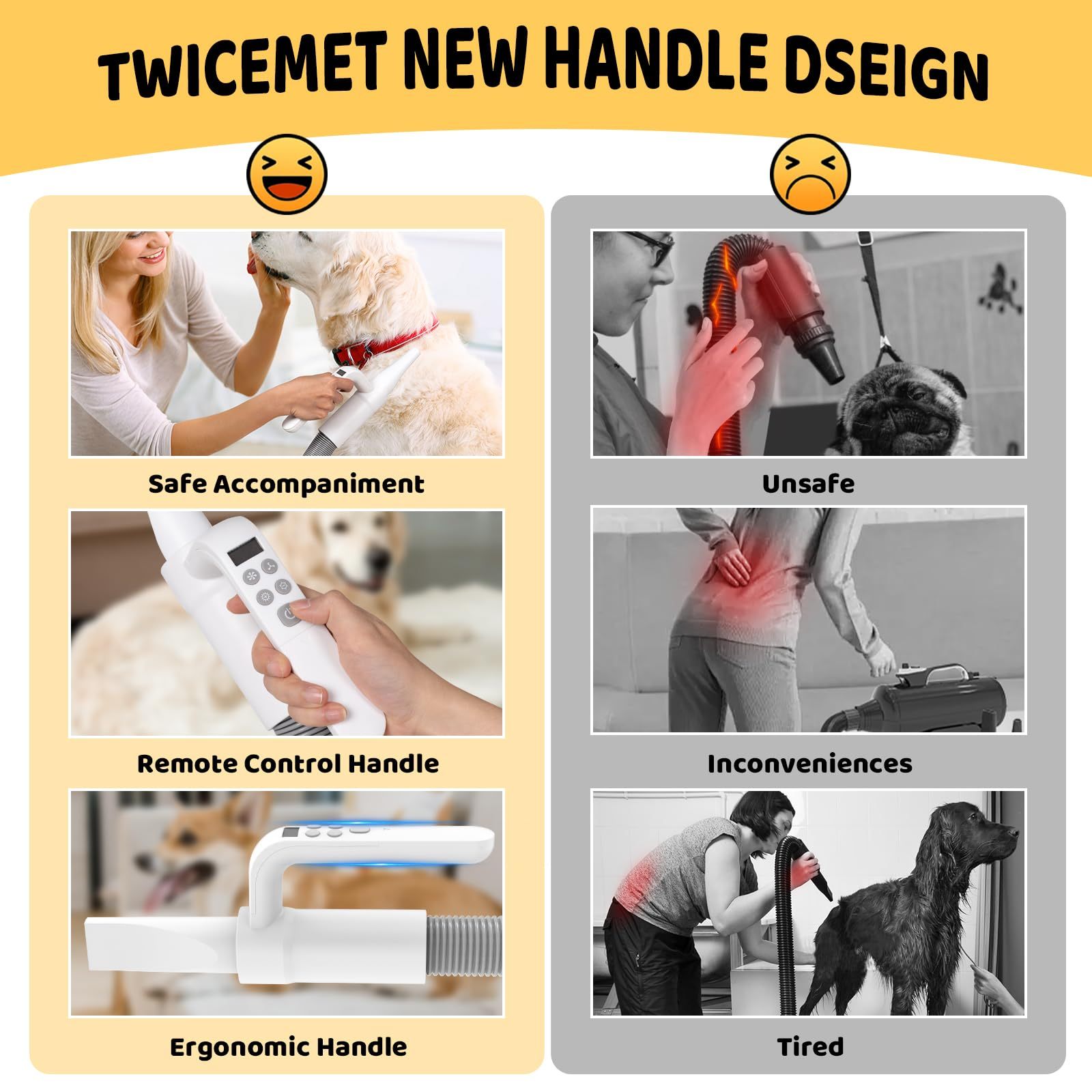 4-in-1 Smart Handle,Pet Hair Dryer