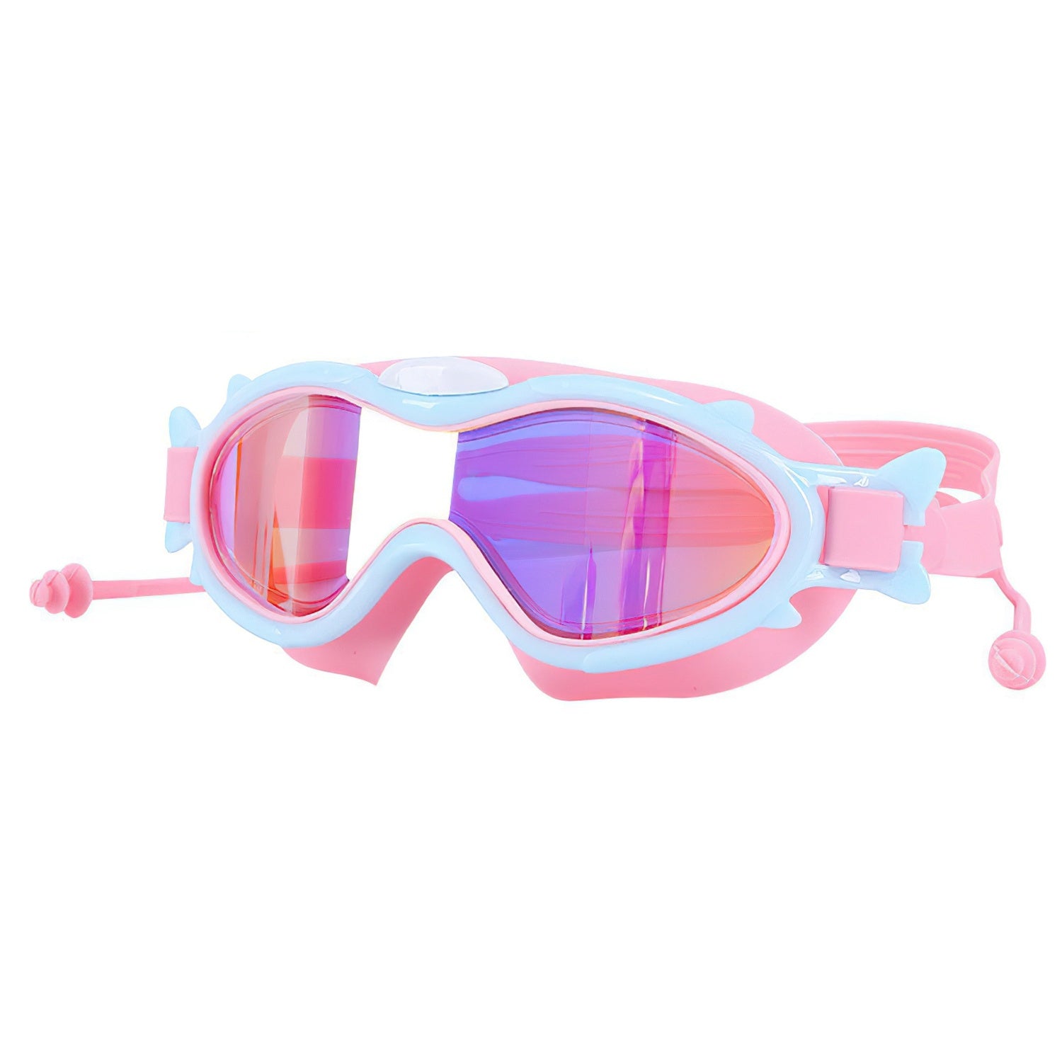 Kids Swim Goggles With Ear Plugs UV Protection Anti-Fog Leak Proof Wide View
